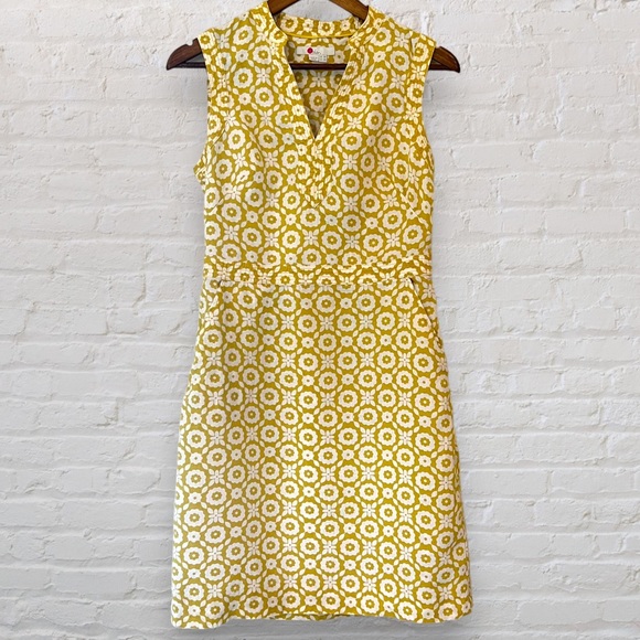 Boden | Dresses | Boden Yellow Linen Midi Dress In Size 4r | Poshmark
